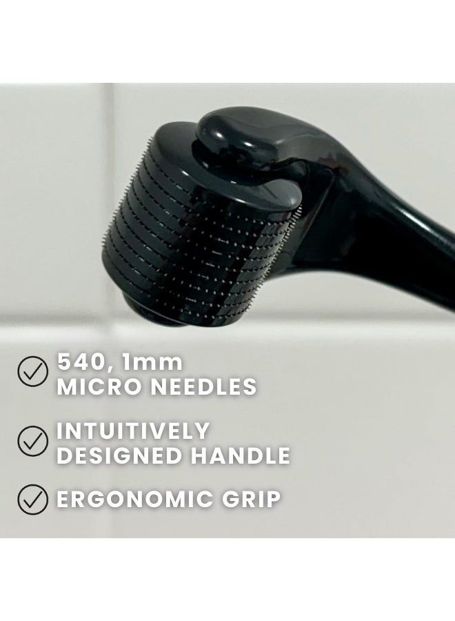 MiMi & BeiBei نظام أسطوانة الإبر الدقيقة بسمك 1 مم لنمو الشعر واللحية مع 540 إبرة من التيتانيوم، أسطوانة ديرما للإبر الدقيقة لنمو الشعر واللحية والرموش والحواجب، تصلح بصيلات الشعر التالفة - Image 2